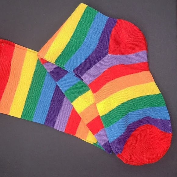 rainbow thigh high socks Over the KNEE rainbow hosiery - Picture 4 of 4